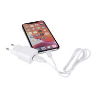 2v1 nabíjecí sada MAXLIFE pro Apple zařízení - EU adaptér a kabel Lightning - 10,5W - bílá