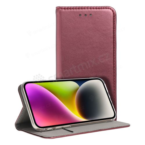 SMART MAGNETO Pouzdro na knihy pro MOTOROLA EDGE 70 vínové