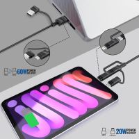 Synchronizační a nabíjecí kabel PROMATE 5v1 - USB-A / USB-C na USB-C / Lightning / MicroB - 1,2m - černý (4)
