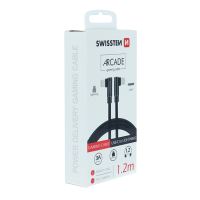 Nabíjecí kabel SWISSTEN Arcade pro Apple iPhone / iPad - USB-C / Lightning - 1,2m - tkanička - černý (4)