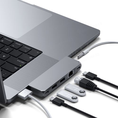 Dokovací stanice / hub SATECHI pro Apple MacBook - 2x USB-C na 2x USB-C + 2x USB-A + ethernet + jack