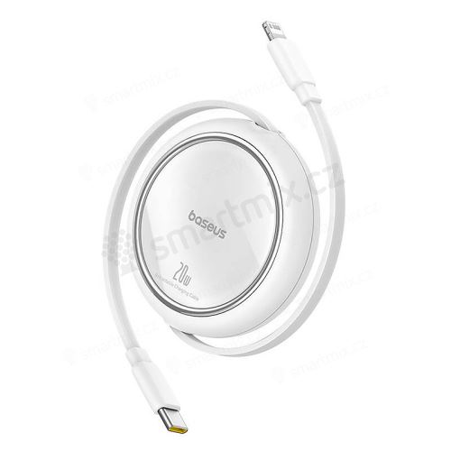 Kabel BASEUS Free2pull - USB-C - navíjecí - délka až 1m - bílý
