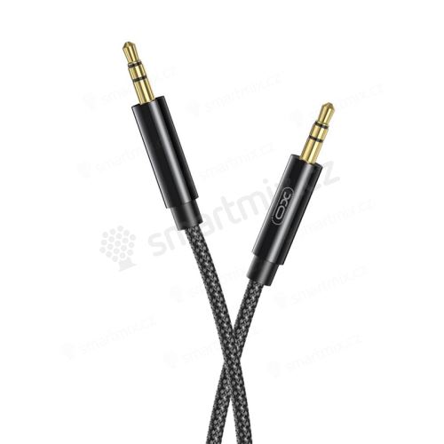Propojovací audio kabel XO 3,5mm jack - samec / samec 3 pin - 1m - tkanička