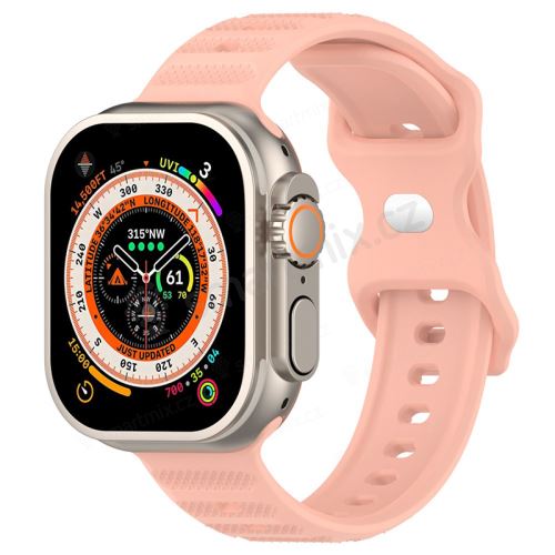 Řemínek pro Apple Watch Ultra 49mm / 45mm / 44mm / 42mm - vroubkovaný / tečky - silikonový