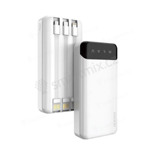 Externí baterie / power bank DUDAO - 3x kabel - USB-C / Micro USB / Lightning - 20000 mAh