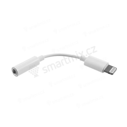 Přepojka / adaptér Lightning na 3,5mm jack - pro Apple iPhone - podpora hovorů přes sluchátka - 10 cm - bílá