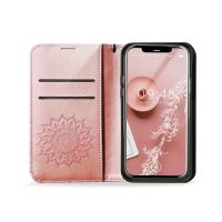 MEZZO Pouzdro typu kniha pro SAMSUNG A12 / M12 mandala rose gold (7)