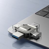 Flash disk YESIDO 4v1 pro Apple iPhone / iPad / MacBook - Lightning / USB / USB-C / Micro USB - kovový - stříbrný (12)