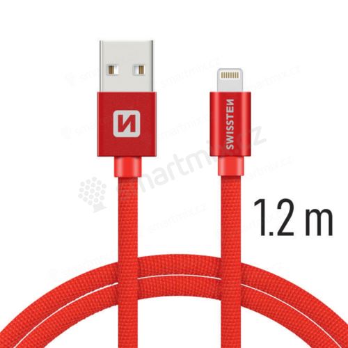 Synchronizační a nabíjecí kabel SWISSTEN - MFi Lightning pro Apple zařízení - tkanička - 1,2m