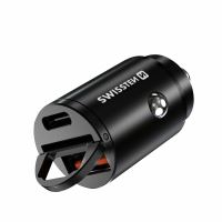 Autonabíječka / adaptér SWISSTEN - 30W - kovová - mini provedení - černá (1)