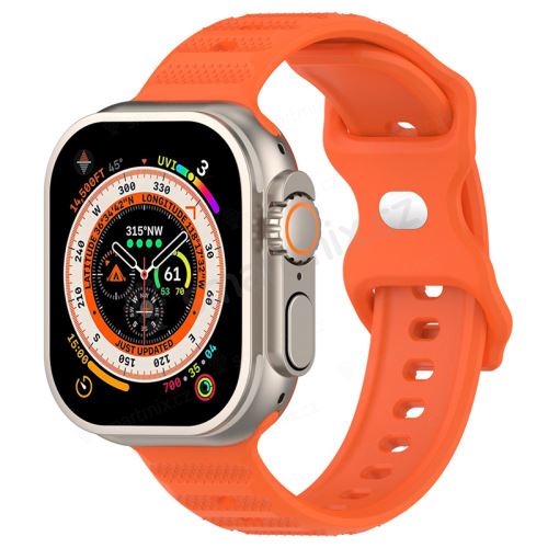 Řemínek pro Apple Watch Ultra 49mm / 45mm / 44mm / 42mm - vroubkovaný / tečky - silikonový
