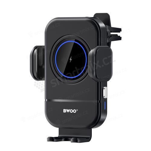 Držák do auta BWOO - automatické uchycení - bezdrátové nabíjení 15W - černý