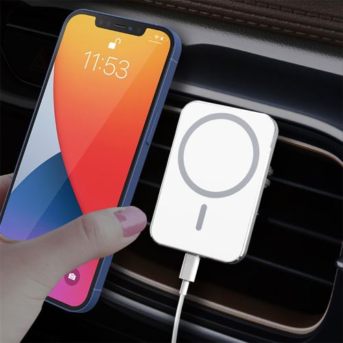 Držák do auta + bezdrátová nabíječka MagSafe kompatibilní - do ventilační mřížky - 360°
