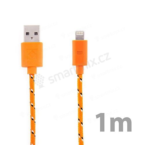 Synchronizační a nabíjecí kabel Lightning pro Apple iPhone / iPad / iPod - tkanička - červený
