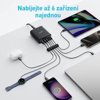 Nabíjecí stanice ANKER pro Apple MacBook / iPhone / iPad -  3x USB-A + 3x USB-C -112W - černá (1)
