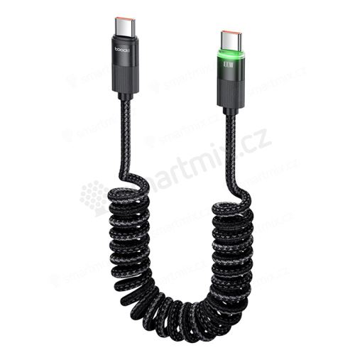 Kabel TOOCKI pro Apple iPhone / iPad / Mac - USB-C / USB-C - 100W - tkanička - černý