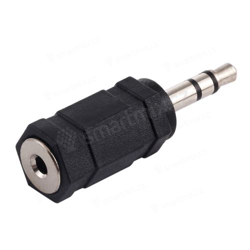 Přepojka / redukce 3,5mm jack samec - 3 piny na 2,5mm jack samice - bez kabelu - černá