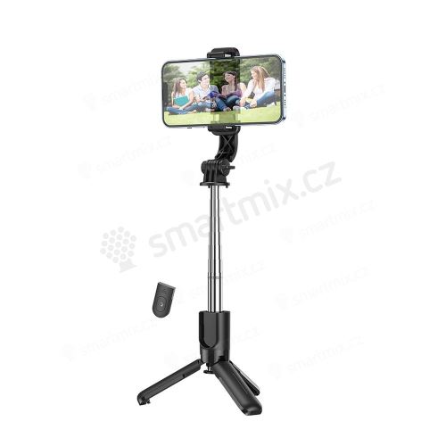 HOCO selfie tyč s bluetooth dálkovým ovládáním stativ K17 černá