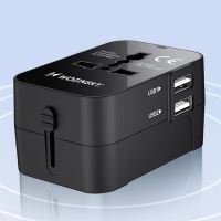 Cestovní adaptér WOZINSKY - EU / US / AUS / UK + 2x USB-A - 24W - černý (5)