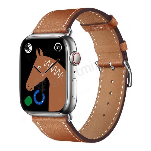 FORCELL F-DESIGN FA20 řemínek z ekokůže pro hodinky APPLE Watch 38 / 40 / 41 mm hnědý