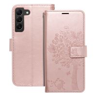 MEZZO Pouzdro typu kniha pro SAMSUNG S22 tree rose gold MEZZO Pouzdro typu kniha pro SAMSUNG S22 tree rose gold