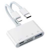 Přepojka / adaptér pro Apple iPhone / iPad Lightning / USB-C na USB-C + USB-A + SD / Micro SD Přepojka / adaptér pro Apple iPhone / iPad Lightning / USB-C na USB-C + USB-A + SD / Micro SD