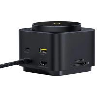 Dokovací stanice 7v1 BASEUS MagPro100W / 15W Qi2 - podp. MagSafe + 2xUSB-C + 2xUSB + HDMI - černá (1)