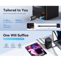 Nabíjecí stanice BASEUS pro Apple - USB-C + USB-A - USB-C kabel + 2x EU schuko - 65W - černá (9)