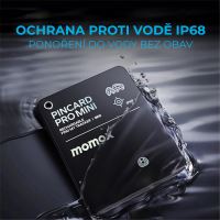 Lokalizační klíčenka MOMAX Pincard - podpora Apple FindMy (kompatibilní s AirTag) - Qi nabíjecí - černá (6)