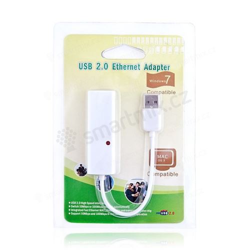 Ethernet USB adaptér dongle - 10/100Mbps, RJ45, USB 2.0