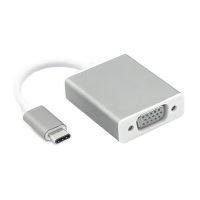 Přepojka / adaptér / redukce USB-C na VGA D-sub - bílá / stříbrná - 13cm Přepojka / adaptér / redukce USB-C na VGA D-sub - bílá / stříbrná - 13cm