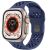 Řemínek pro Apple Watch 42mm / 41mm / 40mm / 38mm - silikonový - pletený - tmavě modrý