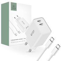 2v1 nabíjecí sada TECH-PROTECT pro Apple iPhone / iPad - 35W adaptér 2x USB-C + kabel USB-C - bílá (5)