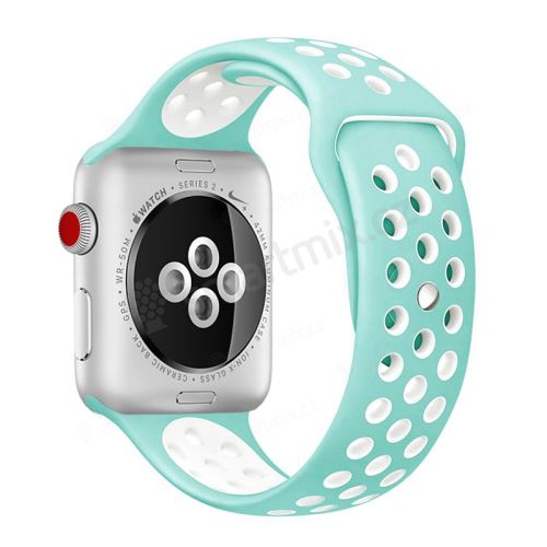 Řemínek pro Apple Watch 44mm Series 4 / 42mm 1 2 3 - silikonový - černý / zelený