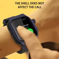 Kryt / pouzdro SHELLBOX pro Apple Watch 41mm 7 / 8 / 9 - celotělové + řemínek - voděodolný - černý (7)