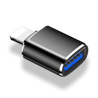 Přepojka / redukce USB-A samice na Lightning samec - pro flashdisk / myš - kovová - černá Přepojka / redukce USB-A samice na Lightning samec - pro flashdisk / myš - kovová - černá