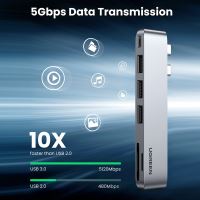 Přepojka / adaptér / rozbočovač UGREEN - 2x USB-C na 3x USB-A + USB-C + HDMI - šedá (2)