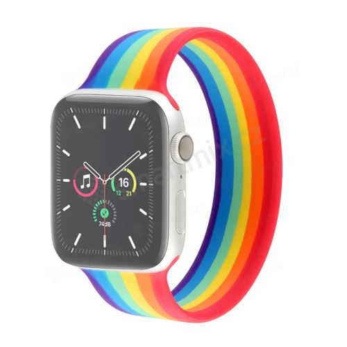 Řemínek pro Apple Watch - silikonový - bez spony - duhový