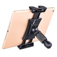 Držák pro Apple iPad / iPhone na tyč stativu / rotoped / válce - do 13" - šroubovací - černý Držák pro Apple iPad / iPhone na tyč stativu / rotoped / válce - do 13" - šroubovací - černý