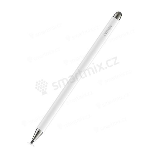 Dotykové pero / stylus YESIDO 2v1 - ploška + pro přesnost - pasivní - bílé