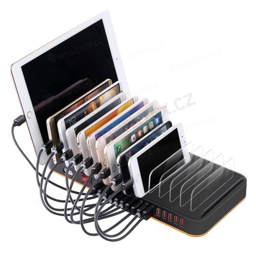 Nabíjecí stanice / nabíječka s USB-A porty (15x USB-A - 100W) - černá