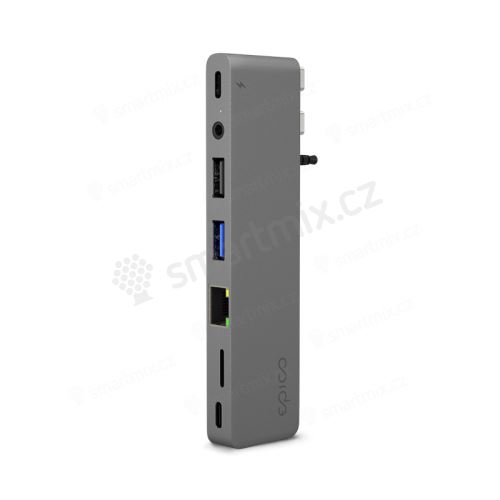 Přepojka EPICO Hub Pro III - 2x USB-C na 2x USB-A + 2x USB-C + ethernet + 3,5mm jack + Micro SD