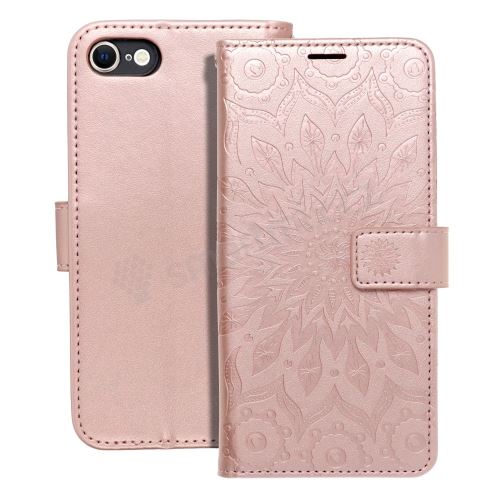 Pouzdro MEZZO Book pro Apple iPhone 7 / 8 / SE 2020 / SE 2022 - mandala - růžové