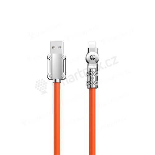 Synchronizační a nabíjecí kabel DUDAO USB-A / Lightning - 180° otočný - 1m - oranžový