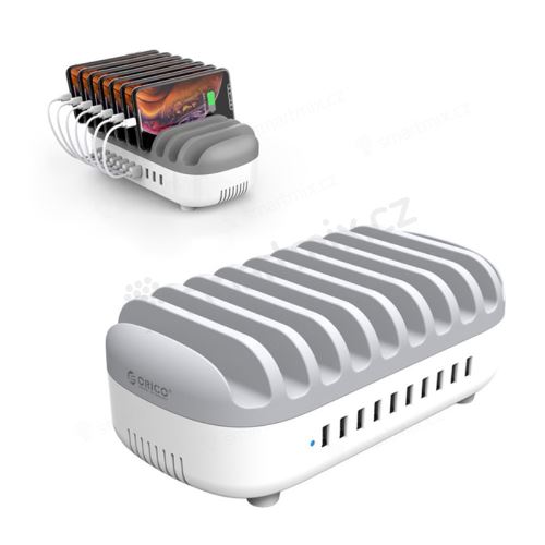 Nabíjecí stanice / nabíječka ORICO (10x USB-A - 120W) - pro vysokou zátěž