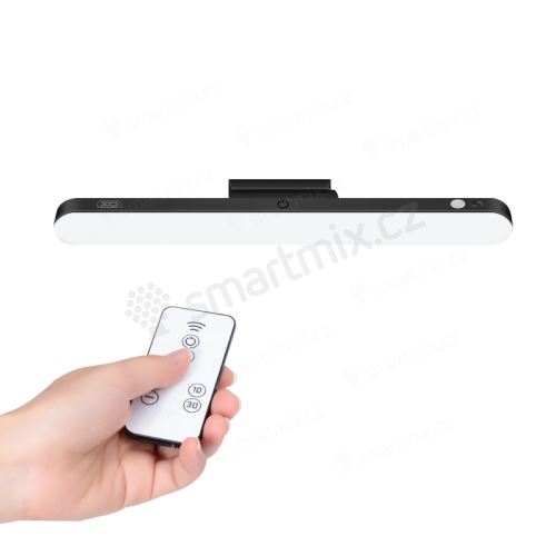 Lampa XO LED magnetická na monitor - 1200mAh - černá + dálkové ovládání