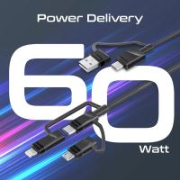 Synchronizační a nabíjecí kabel PROMATE 5v1 - USB-A / USB-C na USB-C / Lightning / MicroB - 1,2m - černý (5)