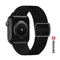 Řemínek SWISSTEN Nylon pro Apple Watch 49mm / 46mm / 45mm / 44mm / 42mm - nylonový se sponou - černý Řemínek SWISSTEN Nylon pro Apple Watch 49mm / 46mm / 45mm / 44mm / 42mm - nylonový se sponou - černý
