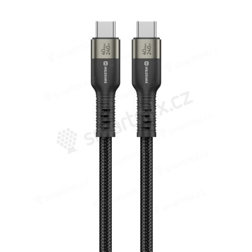 Kabel SWISSTEN USB-C 4.0 / Thunderbolt - PD 240W - 8K@60Hz - 40 Gb/s - 50 cm - černý