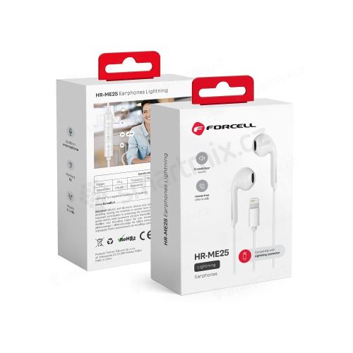 Stereofonní sluchátka Forcell pro Apple iPhone Lightning 8-pin NEW BOX bílá
